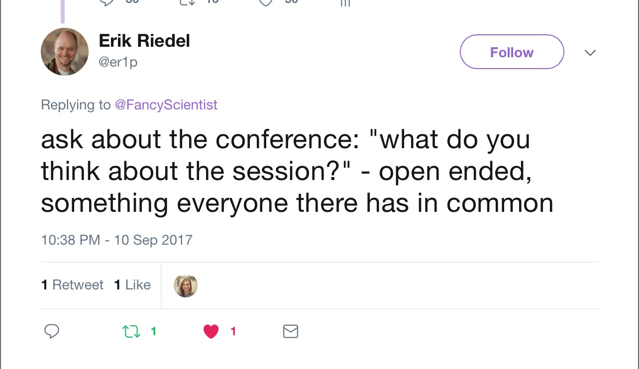 Tweet about conference