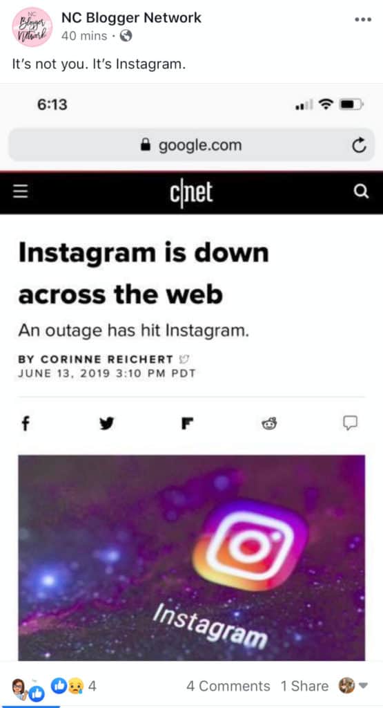 instagram down