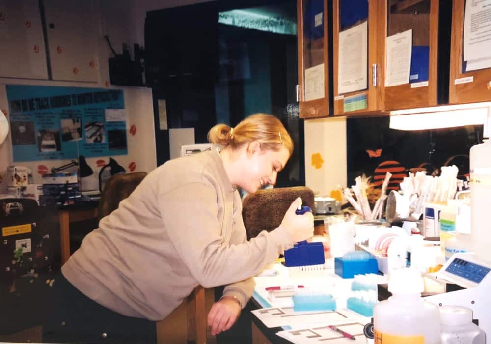 wildlife biologist in lab