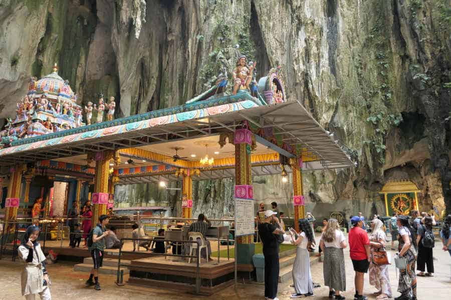 An image of a temple inside the cave