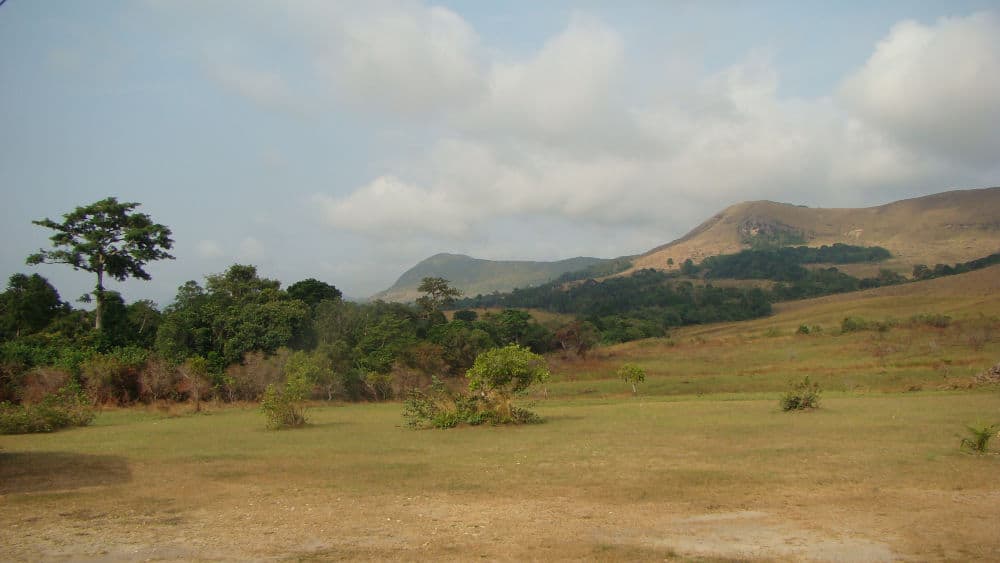 View of Lope National Park with hills