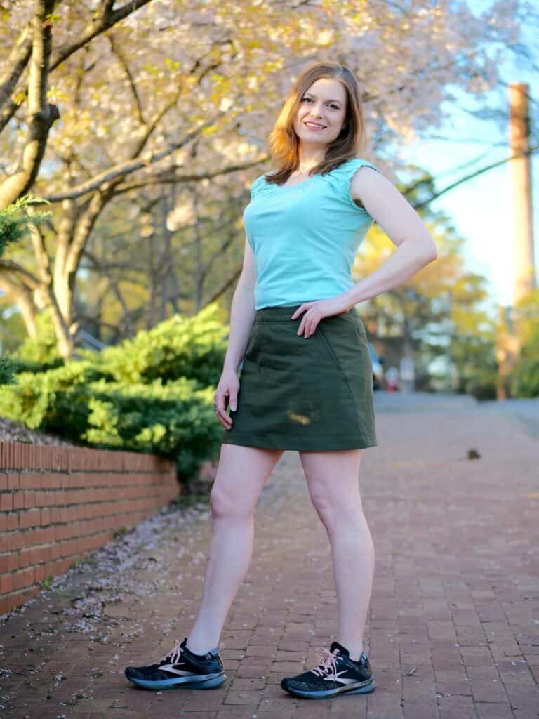 This skirt is actually a skort, so you can definitely wear it out hiking or outdoors. 